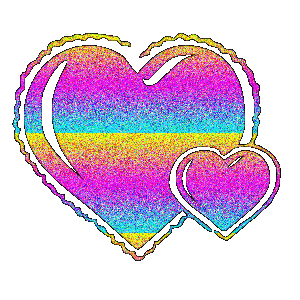 gif bisous coeur arc en ciel